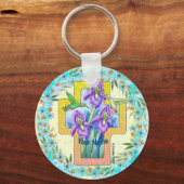 Christelijke Iris-kruissleutelhanger Sleutelhanger (Voorkant)