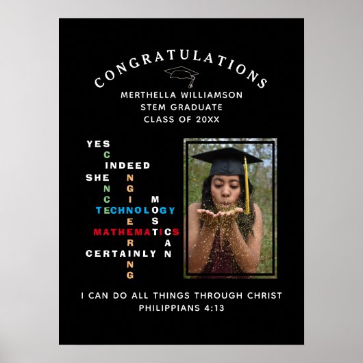 Christelijke JA ZE KAN STEM Afstuderen Poster (Voorkant)