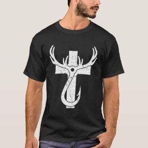 Christelijke jacht Vist Shirten Mannen Grunge Long T-shirt