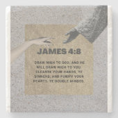 Christelijke James 4:8 Stone Onderzetter (Voorkant)