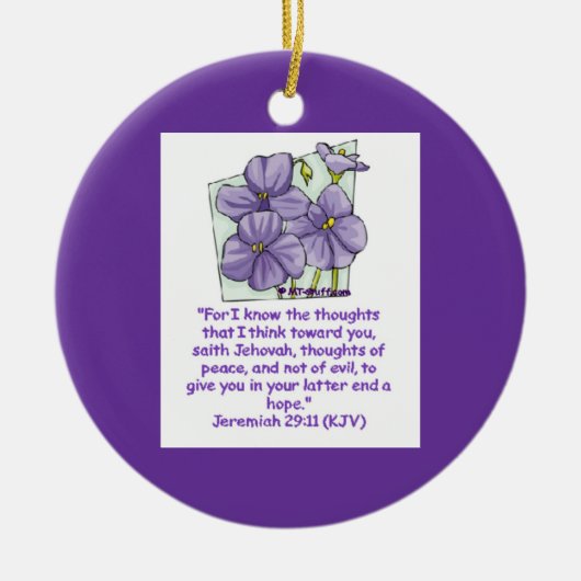 Christelijke Jeremiah 29:11 Keramisch Ornament (Voorkant)