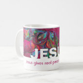 Christelijke JESUS BIEDT Echte PINK voor vrede Koffiemok (Voorkant links)