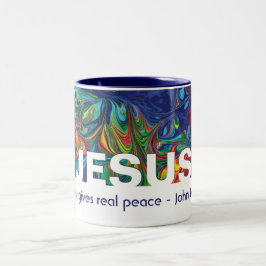 Christelijke JESUS BIEDT Echte vrede Tweekleurige Koffiemok