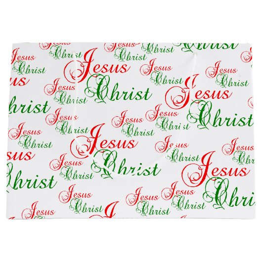 Christelijke JESUS CHRIST Kerstmis Groot Cadeauzakje (Voorkant)