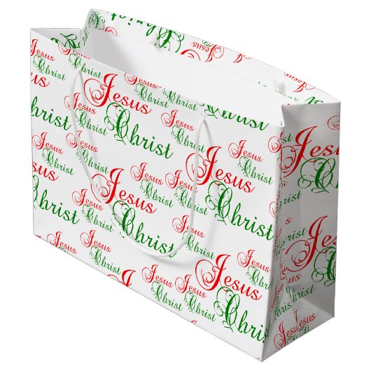 Christelijke JESUS CHRIST Kerstmis Groot Cadeauzakje (Achterkant Gekanteld)