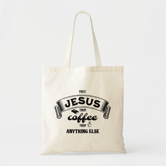 Christelijke JESUS EN KOFFIE Tote Bag (Voorkant)