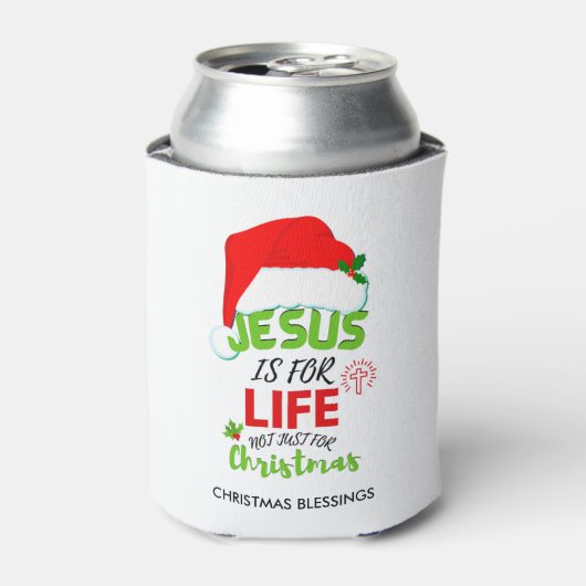 Christelijke JESUS IS NIET alleen voor Kerstmis ma Blikjeskoeler (Blikje Voorkant)