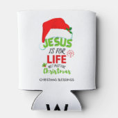 Christelijke JESUS IS NIET alleen voor Kerstmis ma Blikjeskoeler (Achterkant)