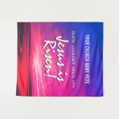 Christelijke JESUS IS RISEN Church Pasen Wandkleed (Voorkant (horizontaal))