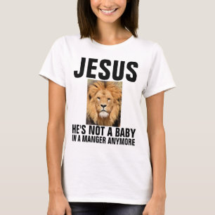 Christelijke JESUS (LION) IS GEEN BABY MEER T-shirt