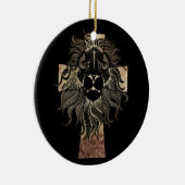 Christelijke Jesus Lion Tribe Judah Cross Keramisch Ornament (Rechts)