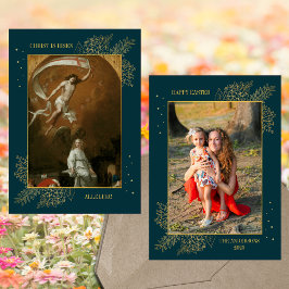 Christelijke Jesus Resurrection Paasfamiliefoto Feestdagenkaart