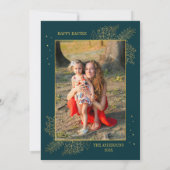 Christelijke Jesus Resurrection Paasfamiliefoto Feestdagenkaart (Achterkant)