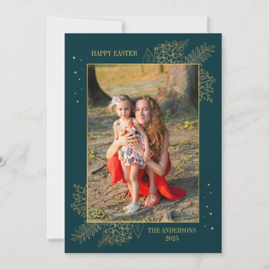 Christelijke Jesus Resurrection Paasfamiliefoto Feestdagenkaart (Achterkant)