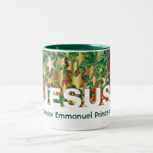 Christelijke JESUS Savior Messiah Emmanuel Custom Tweekleurige Koffiemok