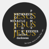 Christelijke JESUS Waymaker Ronde Sticker (Voorkant)