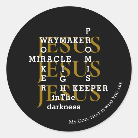 Christelijke JESUS Waymaker Ronde Sticker (Voorkant)