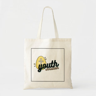 Christelijke Jeugd Ei Cross Canvas tas