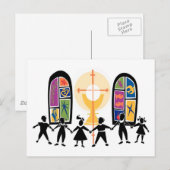 Christelijke jeugdscène briefkaart (Voorkant / Achterkant)