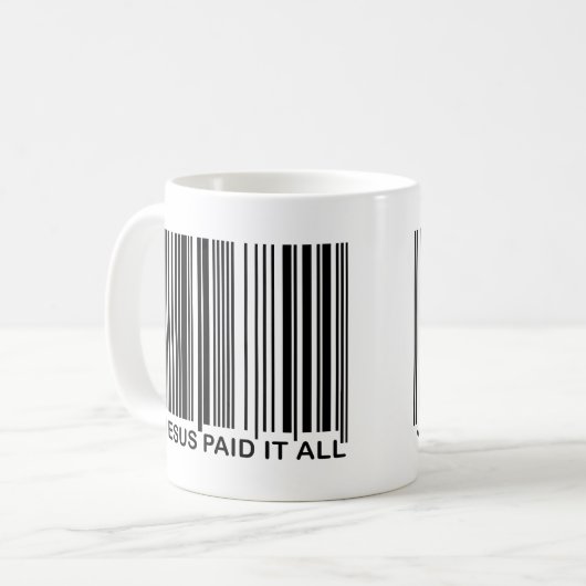 Christelijke Jezus betaalde de UPC-code voor alle  Koffiemok (Voorkant links)