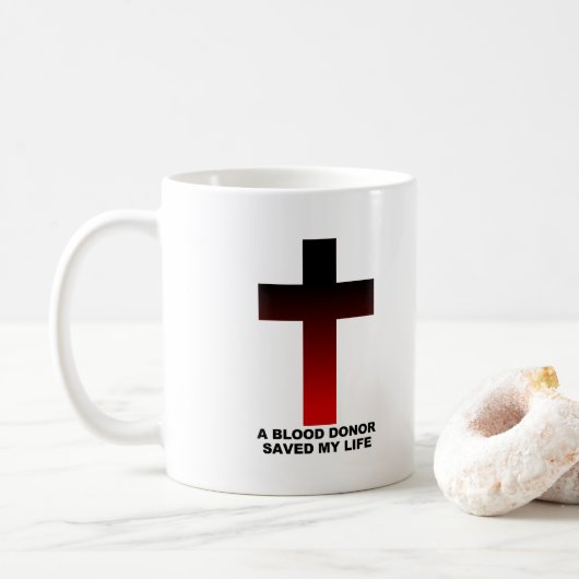 Christelijke Jezus Bloed Donor redde mijn leven Koffiemok (Met donut)