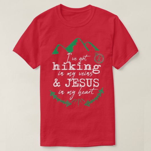Christelijke Jezus buiten Hiker Mannen Vrouwen Gif T-shirt (Design voorkant)