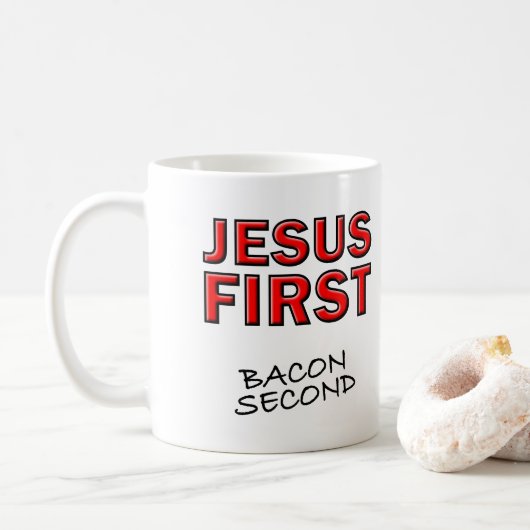 Christelijke Jezus Eerst Bacon Tweede Koffiemok (Met donut)