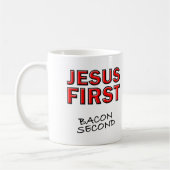 Christelijke Jezus Eerst Bacon Tweede Koffiemok (Links)