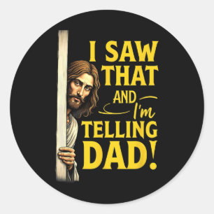 Christelijke Jezus, ik zag dat ik het aan papa ver Ronde Sticker