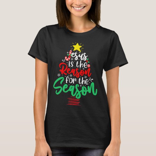 Christelijke Jezus is de reden voor de kerstboom T-shirt (Voorkant)