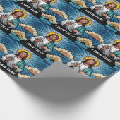 Christelijke Jezus kijkt naar je, Jezus, dat heb i Cadeaupapier (Hoek)