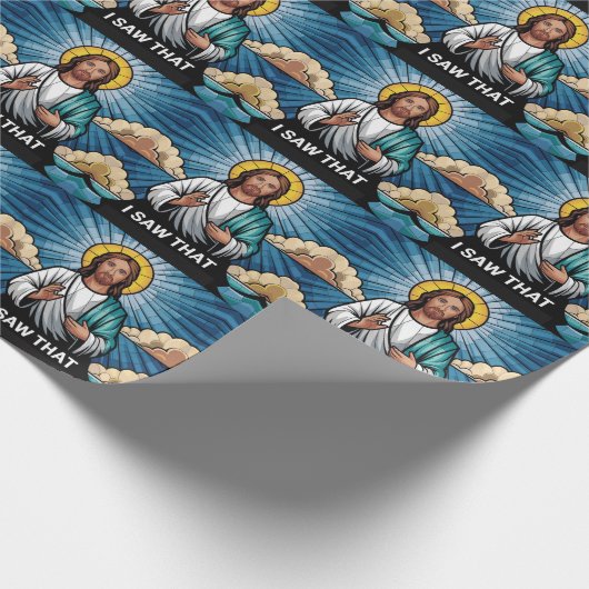 Christelijke Jezus kijkt naar je, Jezus, dat heb i Cadeaupapier (Hoek)