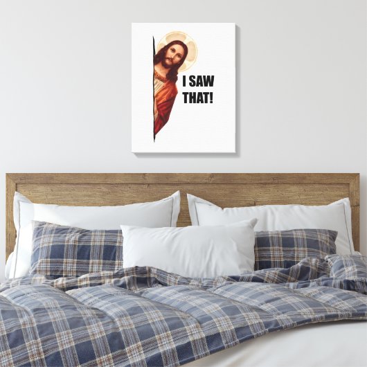 Christelijke Jezus kijkt naar je, Jezus, dat heb i Canvas Afdruk (Insitu (Slaapkamer))