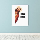 Christelijke Jezus kijkt naar je, Jezus, dat heb i Canvas Afdruk (Insitu (Houten vloer))