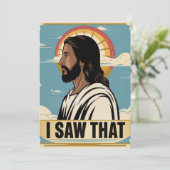 Christelijke Jezus kijkt naar je, Jezus, dat heb i Feestdagenkaart (Staand voorkant)