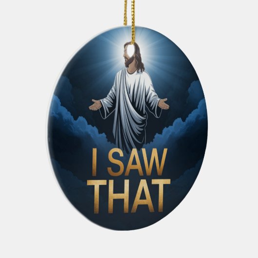 Christelijke Jezus kijkt naar je, Jezus, dat heb i Keramisch Ornament (Rechts)