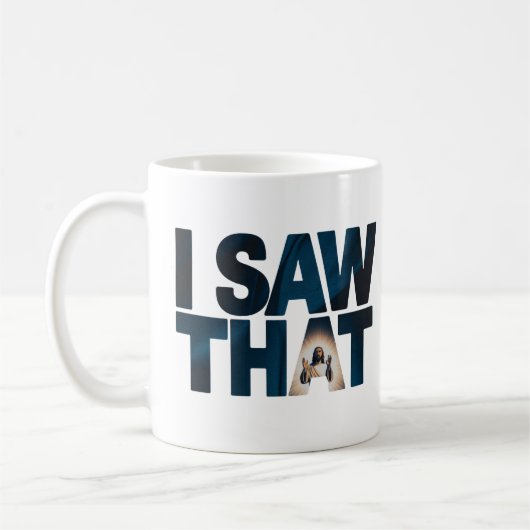 Christelijke Jezus kijkt naar je, Jezus, dat heb i Koffiemok (Links)