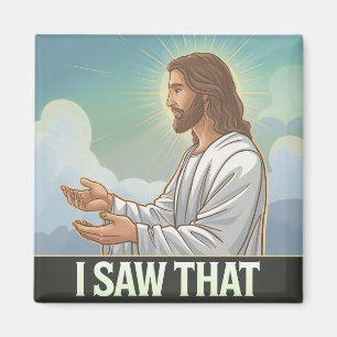 Christelijke Jezus kijkt naar je, Jezus, dat heb i Magneet