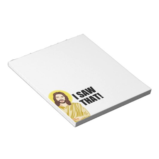 Christelijke Jezus kijkt naar je, Jezus, dat heb i Notitieblok (Schuin)