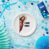 Christelijke Jezus kijkt naar je, Jezus, dat heb i Papieren Bordje (Feest)