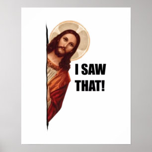Christelijke Jezus kijkt naar je, Jezus, dat heb i Poster