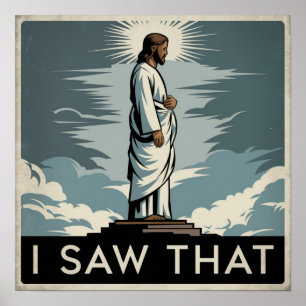 Christelijke Jezus kijkt naar je, Jezus, dat heb i Poster