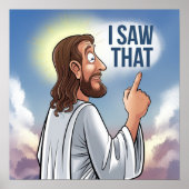 Christelijke Jezus kijkt naar je, Jezus, dat heb i Poster (Voorkant)