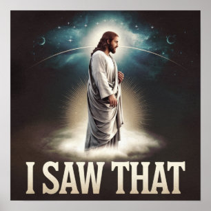 Christelijke Jezus kijkt naar je, Jezus, dat heb i Poster