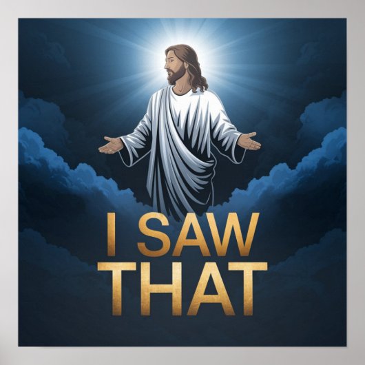 Christelijke Jezus kijkt naar je, Jezus, dat heb i Poster (Voorkant)