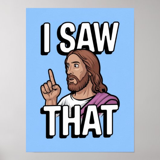 Christelijke Jezus kijkt naar je, Jezus, dat heb i Poster (Voorkant)