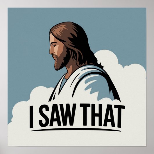 Christelijke Jezus kijkt naar je, Jezus, dat heb i Poster (Voorkant)