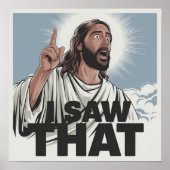 Christelijke Jezus kijkt naar je, Jezus, dat heb i Poster (Voorkant)