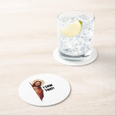 Christelijke Jezus kijkt naar je, Jezus, dat heb i Ronde Kartonnen Onderzetter (Insitu)