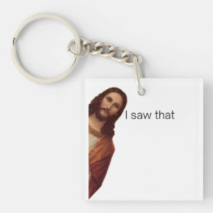 Christelijke Jezus kijkt naar je, Jezus, dat heb i Sleutelhanger